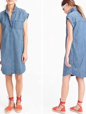 J. Crew women Denim chambray Shirt Dress. Sz. Tall Medium. Great condition